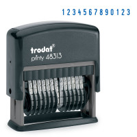 TRODAT 53198 Нумератор 13-разрядный, оттиск 42х3,8 мм, синий, TRODAT 48313, корпус черный, 53198 