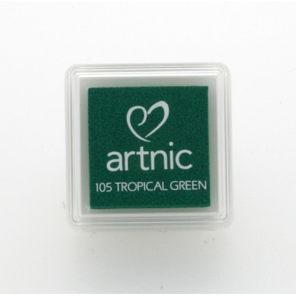 Подушечка чернильная Tsukineko "Artnic Small" 25х25мм, цвет: Тропический зеленый (арт. AS-105)