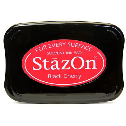 Подушечка чернильная Tsukineko "StazOn" 96х67мм, цвет: Черная вишня (арт. SZ-22)