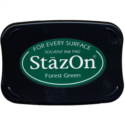 Подушечка чернильная Tsukineko "StazOn" 96х67мм, цвет: Зеленый лес (арт. SZ-99)