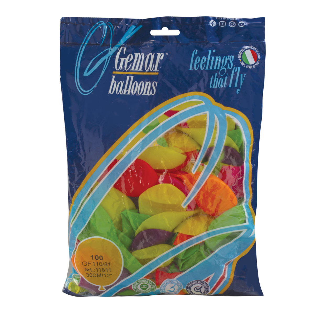 Шары воздушные 12" (30 см), комплект 100 шт., 12 неоновых цветов, в пакете, 1101-0005 (арт. 1101-0005) Шары воздушные 12" (30 см), комплект 100 шт., 12 неоновых цветов, в пакете, 1101-0005 (арт. 1101-0005)