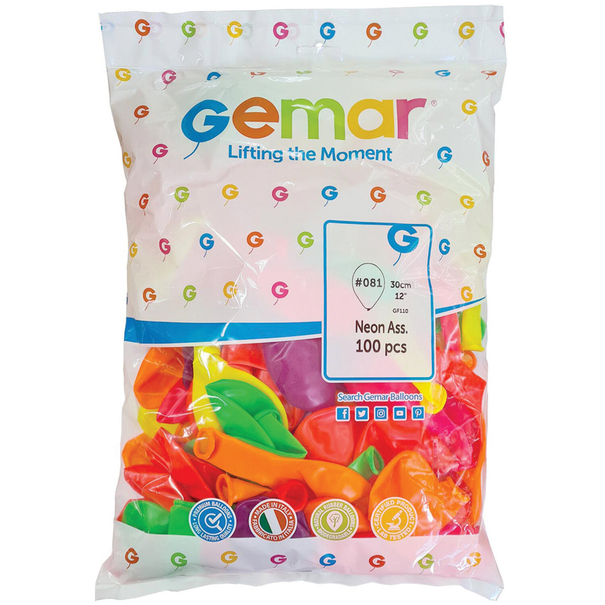 Шары воздушные 12" (30 см), комплект 100 шт., 12 неоновых цветов, в пакете, 1101-0005 (арт. 1101-0005) Шары воздушные 12" (30 см), комплект 100 шт., 12 неоновых цветов, в пакете, 1101-0005 (арт. 1101-0005)