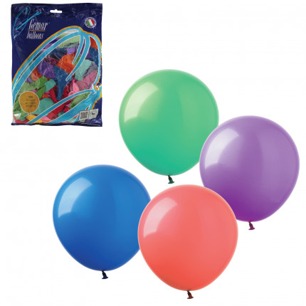 Шары воздушные 12" (30 см), комплект 100 шт., 12 пастельных цветов, в пакете, 1101-0006 (арт. 1101-0006)
