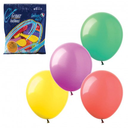 Шары воздушные 7" (18 см), комплект 100 шт., 12 пастельных цветов, в пакете, 1101-0022 (арт. 1101-0022)