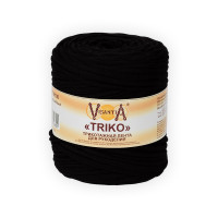 Пряжа VISANTIA "TRIKO" FTM100 Трикотажная лента для рукоделия 92% хлопок, 8% эластан 1 х 500 г ± 50 г 100 м ± 20 м Цвет  черный