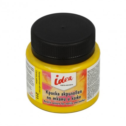 Краска по ткани и коже основные цвета Idea ITA-50 50 мл 211 Канареечная желтая (Canary yellow) (арт. ITA-50)