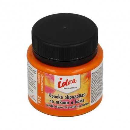 Краска по ткани и коже основные цвета Idea ITA-50 50 мл 214 Оранжевая (Orange) (арт. ITA-50)