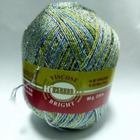 BRIGHT VISCOSE Цвет 8 фисташковый/сирень/голубой с серебром