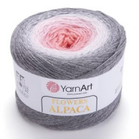 Flowers Alpaca Цвет 406 серый/белый/розовый