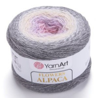 Flowers Alpaca Цвет 413 серый/персик/сирень