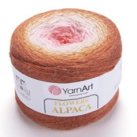 Flowers Alpaca Цвет 414 рыжий/белый/розовый
