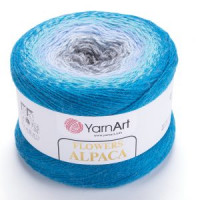 Flowers Alpaca Цвет 429 бирюзовый/серый