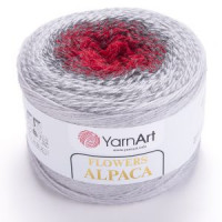 Flowers Alpaca Цвет 436 перламутр/красный