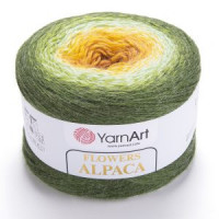Flowers Alpaca Цвет 438 оливковый зеленый/желтый