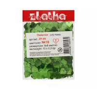 Zlatka ZF-06 Пайетки Zlatka россыпью ZF-06 8 х 8 мм 10 г  №18 салатовый 