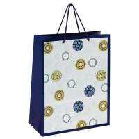 ЗОЛОТАЯ СКАЗКА 606602 Пакет подарочный 26x12,7x32,4 см, ЗОЛОТАЯ СКАЗКА Кольца и круги, ламинированный, 606602 