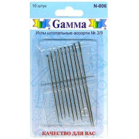 Gamma N-006 Иглы ручные для штопки №3/9, 10 шт 