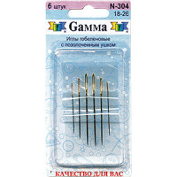 Gamma N-304 Иглы для шитья ручные  N-304 гобеленовые №18-26 6 шт. , острые 