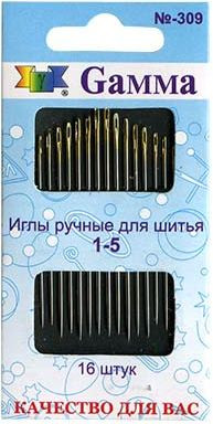 Иглы ручные для шитья №1-5, 16 шт (арт. N-309)