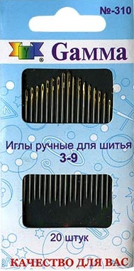 Иглы ручные для шитья №3-9, 20 шт (арт. N-310)