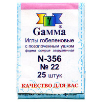 Gamma N-356 Иглы для шитья ручные "Gamma" N-356 гобеленовые №22 25 шт. в конверте острие закругл. 