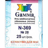 Gamma N-369 Иглы для шитья ручные  N-369 гобеленовые №28 25 шт., острые 