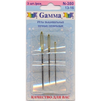 Gamma N-380 Иглы для шитья ручные  N-380 синельные №13-16 3 шт. 