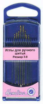 Иглы ручные для модисток в пластиковом контейнере №3-9, 10 шт (арт. 287G.39)