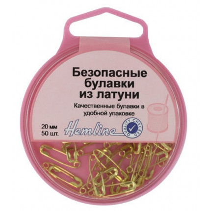 Булавки безопасные в пластиковом круглом контейнере (латунь) (арт. 419.000)