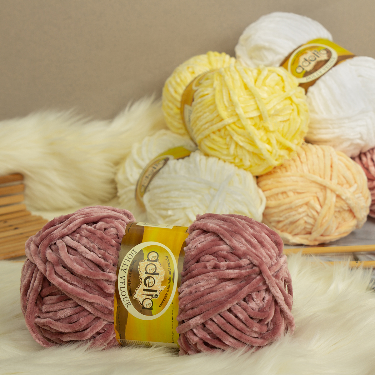 Пряжа для вязания ADELIA DOLLY VELOUR Пряжа для вязания ADELIA DOLLY VELOUR