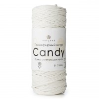 Полиэфирный шнур Candy 3мм Цвет 01  белый