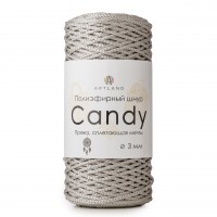 Полиэфирный шнур Candy 3мм Цвет 02  светло-серый