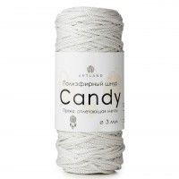 Полиэфирный шнур Candy 3мм Цвет 03 белый лоск
