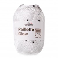 Paillette Glow нить с пайетками Цвет 02 белый
