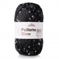 Paillette Glow нить с пайетками Цвет 07 черный мультиколор