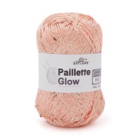Paillette Glow нить с пайетками Цвет 28 розовый персик