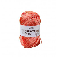 Paillette Glow нить с пайетками Цвет 52 коралловый