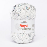 Royal Paillette хлопок 100% с пайетками 3мм и 6 мм Цвет 000 белый мультиколор