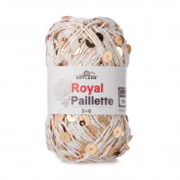 Royal Paillette хлопок 100% с пайетками 3мм и 6 мм Цвет 022 белый с золотом
