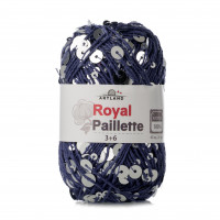 Royal Paillette хлопок 100% с пайетками 3мм и 6 мм Цвет 053 синий с серебром