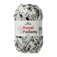 Royal Paillette хлопок 100% с пайетками 3мм и 6 мм Цвет 092 белый с серебром