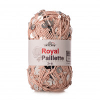 Royal Paillette хлопок 100% с пайетками 3мм и 6 мм Цвет 112 персик с серебром