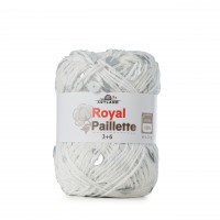 Royal Paillette хлопок 100% с пайетками 3мм и 6 мм Цвет 024 белый с серым