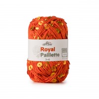 Royal Paillette хлопок 100% с пайетками 3мм и 6 мм Цвет 003 оранжевый - золотой мультиколор