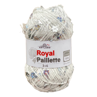 Royal Paillette хлопок 100% с пайетками 3мм и 6 мм Цвет 261011 белый с цветочками мультиколор