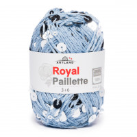 Royal Paillette хлопок 100% с пайетками 3мм и 6 мм Цвет 18208 голубой с серебром