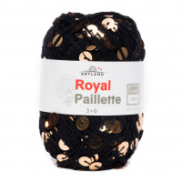Royal Paillette хлопок 100% с пайетками 3мм и 6 мм Цвет 21119 черный с золотыми пайетками