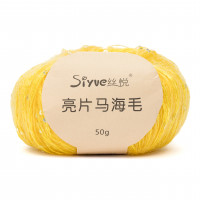 Siyve 104 Siyve мохер с пайетками  50гр. 150 м (32% мохер, 40% акрил, 28% нейлон)  (упаковка 5 шт) 104 желтый