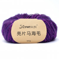 Siyve 41 Siyve мохер с пайетками  50гр. 150 м (32% мохер, 40% акрил, 28% нейлон)  (упаковка 5 шт) 41 фиолетовый