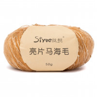 Siyve 62 Siyve мохер с пайетками  50гр. 150 м (32% мохер, 40% акрил, 28% нейлон)  (упаковка 5 шт) 62 карамельный